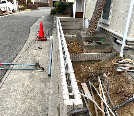 神戸市西区N様邸・ブロック積み